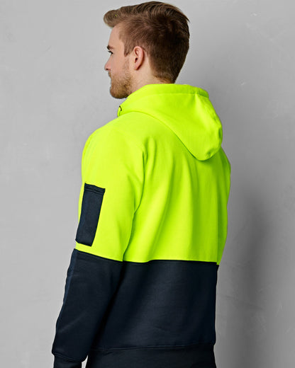 SW38 HI-VIS TWO TONE FLEECY HOODIE UNISEX